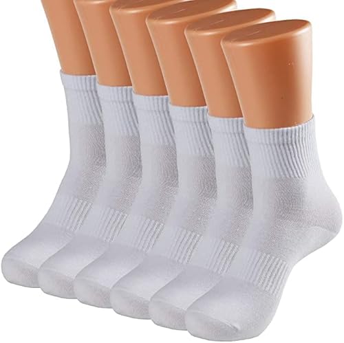 Herren- und Damensocken,Baumwolle, klassischer Sport und Freizeit weiße Socken,Schuhgröße, Damen 36-40, Herren 39-42 groß,Weiß 3-Paar von U/K