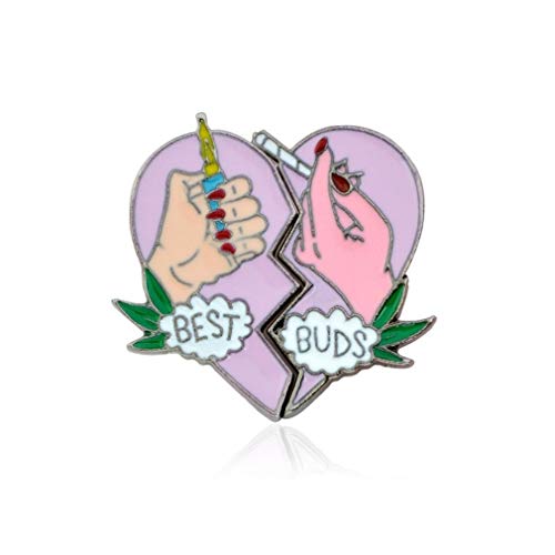 U-K Beste Knospen Brosche Anstecknadel Best Friends Cannabis Topf Passendes Herz Anstecknadel Freundschaft Geburtstag Geschenk andere Edelsteine, Andere Edelsteine von U-K