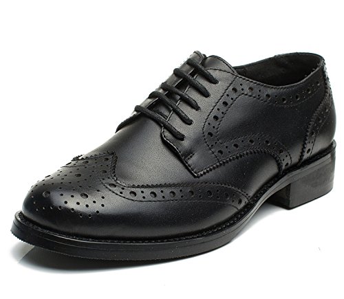 U-lite Damen-Schnürschuhe, perforiert, Flügelspitze, mehrfarbig, Leder, flach, Oxford, Vintage-Oxford-Schuhe, Schwarz, 38 EU U-lite Damen-Schnürschuhe, perforiert, Flügelspitze, mehrfarbig, Leder, flach, Oxford, Vintage-Oxford-Schuhe, Schwarz, 38 EU von U-lite