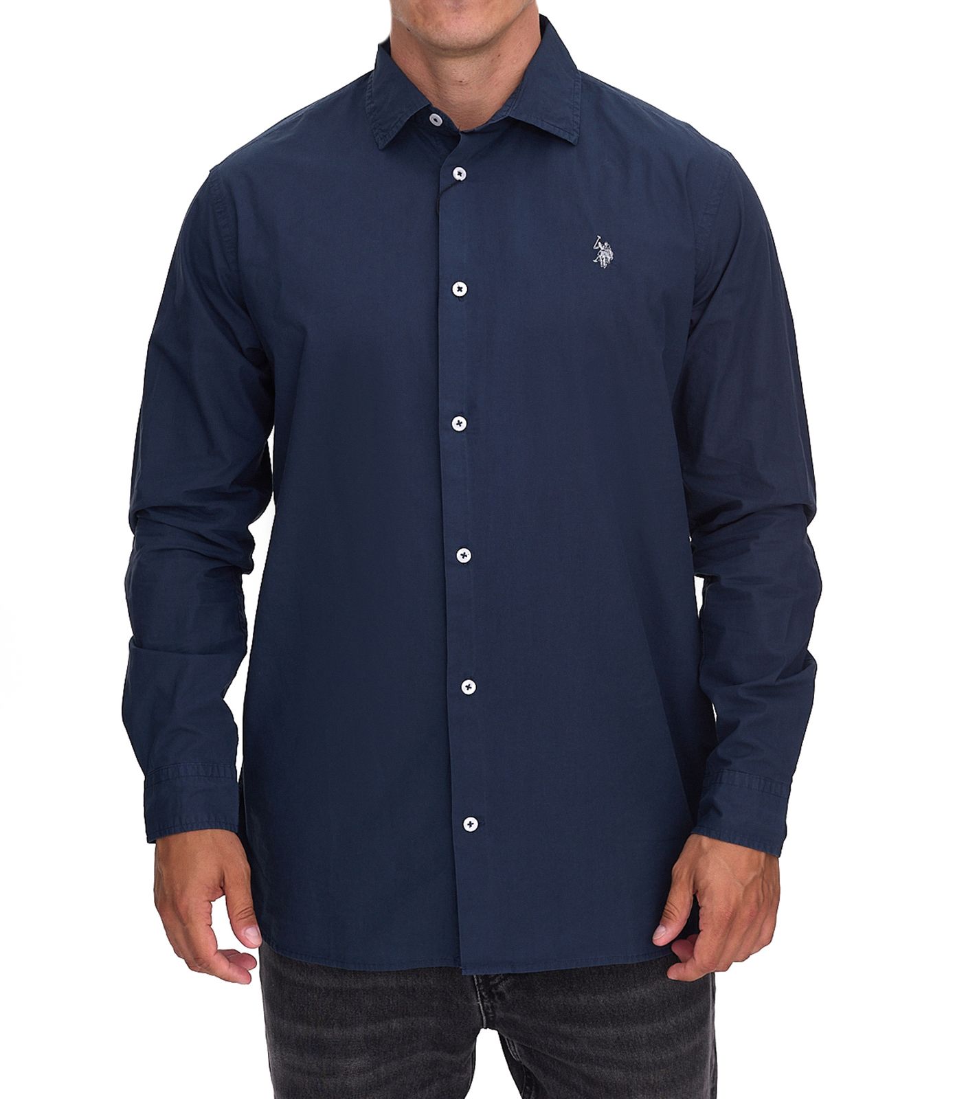 U.S. POLO ASSN. Herren Langarm Hemd Basic-Hemd Baumwoll-Hemd US41 104 052 002696 379 Blau/Weiß U.S. POLO ASSN. Herren Langarm Hemd Basic-Hemd Baumwoll-Hemd US41 104 052 002696 379 Blau/Weiß von U.S. POLO ASSN.