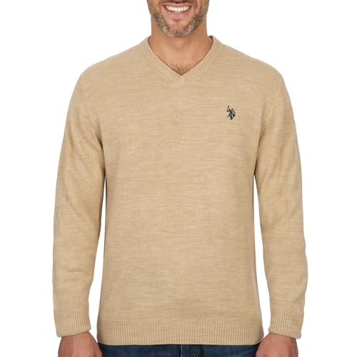 U.S. POLO ASSN. Herren-Pullover mit V-Ausschnitt, ultraweiche Passform, Acryl-Pullover, lässig, leicht, unter oder über der Schicht, Kamel Heather, XL U.S. POLO ASSN. Herren-Pullover mit V-Ausschnitt, ultraweiche Passform, Acryl-Pullover, lässig, leicht, unter oder über der Schicht, Kamel Heather, XL von U.S. POLO ASSN.