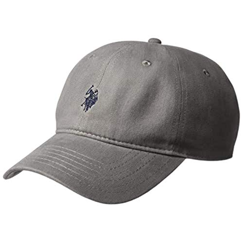 U.S. Polo Assn. Herren US Polo Assn Baumwolle, verstellbar, Gebogene Krempe, mit gesticktem kleinen Pony-Logo Baseballkappe, schiefergrau, Einheitsgröße von U.S. POLO ASSN.