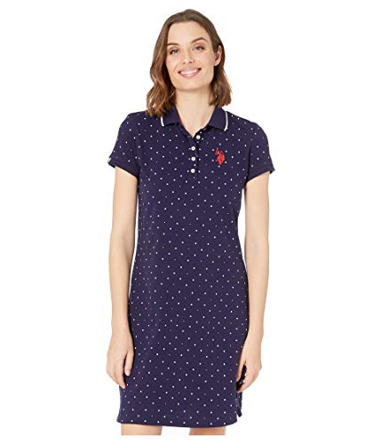 U.S. Polo Assn. Dot Polo Dress Evening Blue LG von U.S. POLO ASSN.