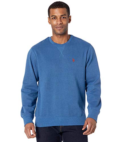 U.S. Polo Assn. Pop Over Crew Neck Fleece Stormy Seas Heather XL von U.S. POLO ASSN.