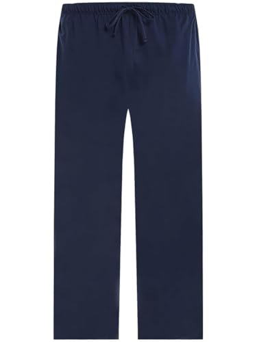 U2SKIIN Pyjamahose Herren lang 100% Baumwolle, Schlafhose Herren Schlafanzughose lang Pyjama Hose Schlafanzug Hose Freizeithose Haushose (Navy, L) von U2SKIIN