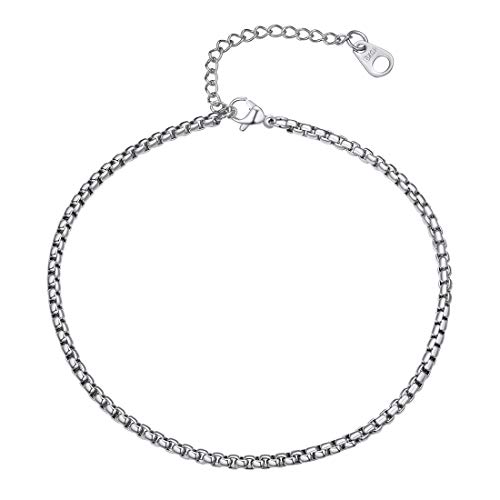 U7 Damen Herren Fußkettchen 3mm/21+5cm Edelstahl Ankerkette Fußkette Armband Klassische Simpel Stil Sommer Fußbändchen Mode Stand Fußschmuck von U7