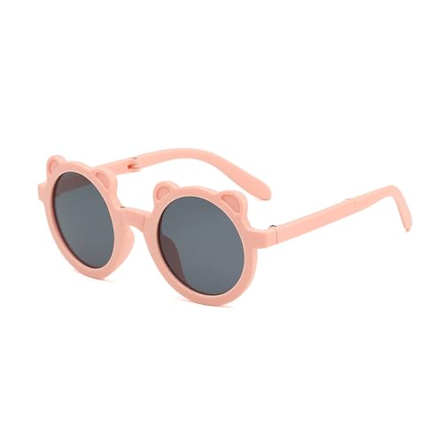 UCK-KIT Faltbare Sonnenbrille für Kinder, leichte und tragbare Brille, Polarisierte Sonnenbrille mit UV 400 Schutz,Rosa von UCK-KIT