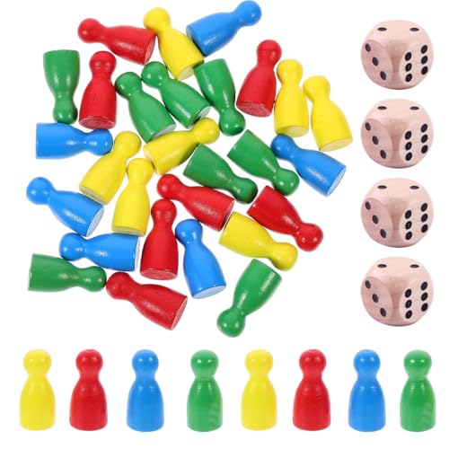 UEAVOID 40PC Bunte Spielfiguren Set,Spielfiguren Aus Holz Für Brettspiele,Würfel,Holzpuppen,Spielkegel,Halmakegel,Flaschenkegel UEAVOID 40PC Bunte Spielfiguren Set,Spielfiguren Aus Holz Für Brettspiele,Würfel,Holzpuppen,Spielkegel,Halmakegel,Flaschenkegel von UEAVOID
