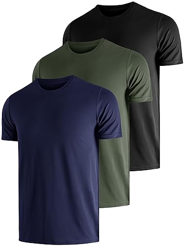 UEEKO UV Schutz Tshirt Herren 3 Pack UPF Sonnenschutz Functional Schwimmen T-Shirts Rash Guard Training Quick-Drying Outdoor Surf Wandern Running Fishing Atmungsaktives 3XL von UEEKO