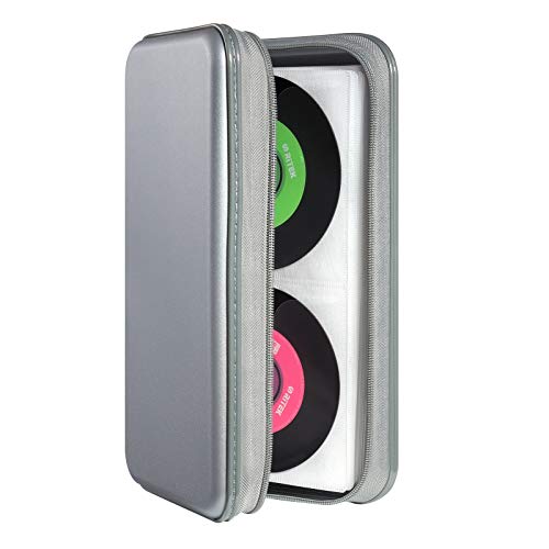 UENTIP CD Tasche 96 Kapazitäten, tragbare DVD-Hülle aus Hartplastik, CD-Organizer, Brieftasche, schützende DVD-Aufbewahrung (96, Grau96) von UENTIP