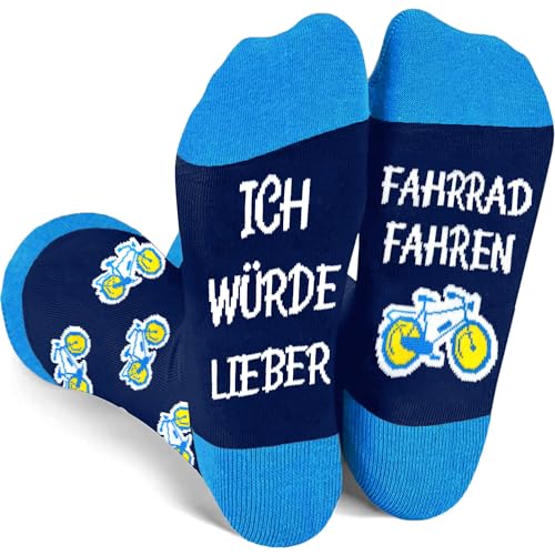 Lustige Geschenke für Fahrradfahrer Männer ICH WÜRDE LIEBER FAHRRADFAHREN Socken Geschenk für Fahrradliebhaber, Witzige Socken Geschenke für Teenager Jungs Freunde zum Geburtstag zur Weihnachten 43-46 von UEOTO