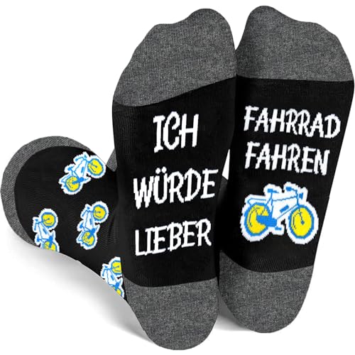 Lustige Geschenke für Fahrradfahrer Männer ICH WÜRDE LIEBER FAHRRADFAHREN Socken Geschenk für Fahrradliebhaber, Witzige Socken Geschenke für Teenager Jungs Freunde zum Geburtstag zur Weihnachten 43-46 von UEOTO