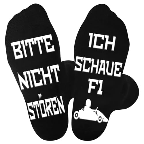 Socken mit Spruch Bitte Nicht Stören Ich Schaue F1, Lustige Geschenke für Männer Formel 1 Geburtstag Socken, Lustiges Geburtstagsgeschenk für Männer Freund Kleinigkeiten Witzige Socken Herren 43-46 von UEOTO