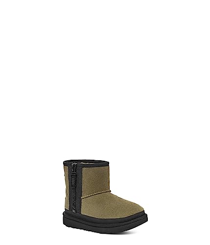 UGG Unisex-Kinder K Classic Mini Zipper Tape Logo Fashion Boot, Burnt Olive, 1 US Little Kid von UGG