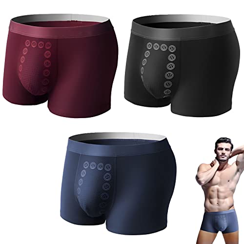 Magneticeft Energy Field Therapy Men Pants, 3pcs Long Lasting Growth Hardening Delay Underwear, Herren Herren Mode Unterhose Knickers Ride Up Sexy Slip Unterwäsche Hose Boxershorts von UGIF