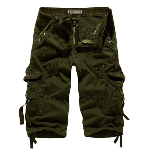 UHouse Cargo Shorts 3/4 Herren Kurze Hosen Lang Baumwolle Sommer Cargohose Kurz Arbeitshose Männer Laufshorts mit Seitentaschen Baggy Freizeitshorts Große Größen Deals of The Day Armee Grün L UHouse Cargo Shorts 3/4 Herren Kurze Hosen Lang Baumwolle Sommer Cargohose Kurz Arbeitshose Männer Laufshorts mit Seitentaschen Baggy Freizeitshorts Große Größen Deals of The Day Armee Grün L von UHouse