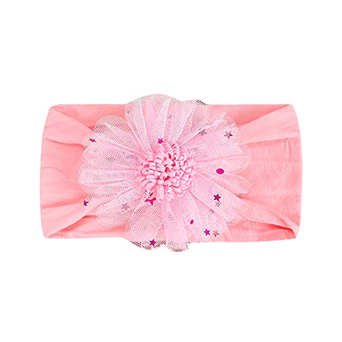 Baby-Stirnbänder für Mädchen, mit Spitze, Blume, weiche Headwraps für Babys, Neugeborene, Nylon, Blumen-Stirnband, Kinder-Turban-Stirnband (J, Einheitsgröße) von UIFLQXX