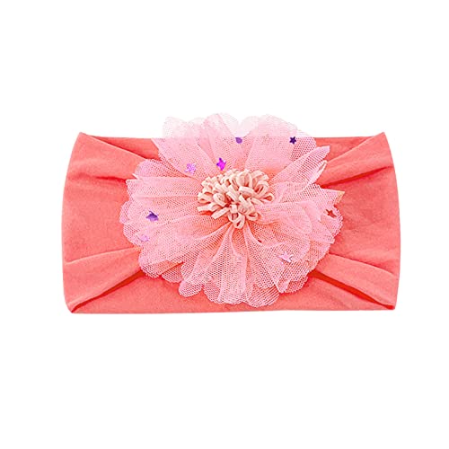 Baby-Stirnbänder für Mädchen, mit Spitze, Blume, weiche Headwraps für Babys, Neugeborene, Nylon, Blumen-Stirnband, Kinder-Turban-Stirnband (P, Einheitsgröße) von UIFLQXX