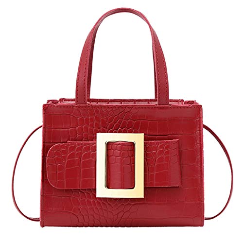 Handtasche für Damen, Schultertasche, Reißverschluss, einfarbig, Kuriertasche, Kuriertasche, Umhängetasche, für Damen, Großpackung (Rot, Einheitsgröße), rot, Einheitsgröße von UIFLQXX