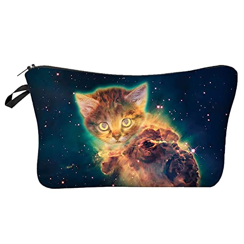 Katze 3D Gedruckt Europäische und Amerikanische Kosmetiktasche Handtasche Damen Lagerung Waschtasche Große Tote Frauen Geldbörse Klassische Lange Reißverschluss Brieftasche, F, Einheitsgröße von UIFLQXX