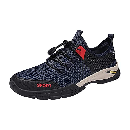 Neue Sommer-Mesh-Schuhe für Herren, atmungsaktiv, Freizeitschuhe, Sport, vielseitig, für den täglichen Gebrauch, hohle Sandalen, Sportschuhe, Freizeit-Sneaker, blau, 39 EU von UIFLQXX