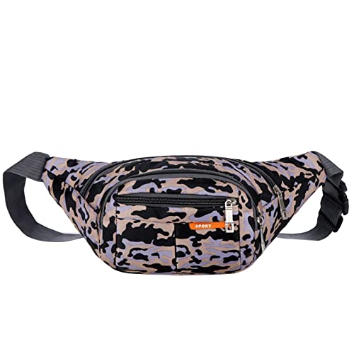 Neue Sport Bauchtasche Tragbare Nylon Stilvolle Fanny Pack Camouflage Sport Taille Taschen für Damen und Herren Große Laufgürtel Taille Pack, grau, Einheitsgröße von UIFLQXX