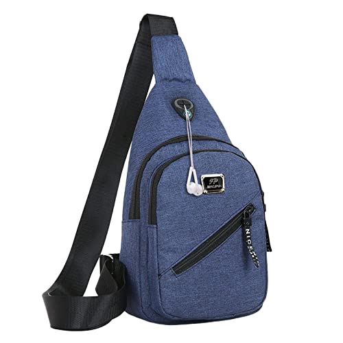 Tasche Messenger Brusttaschen Herren Sport Schulter Freizeit Tasche Tasche Taille Packs Hüfttasche Running Gürtel Wasser Multi Pocket Brusttasche, blau, Einheitsgröße von UIFLQXX