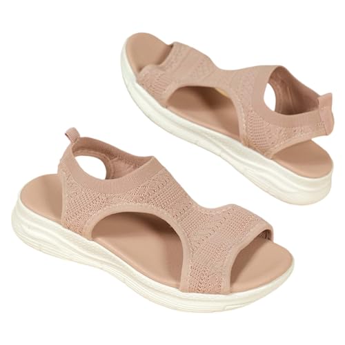 UIFLQXX Damen-Sandalen, Freizeitschuhe, Größe 45, Fischmaul-Sandalen, Keilabsatz, Plateau-Sandalen, Boho-Sandalen, Sommermode, Strandsandalen, Plateau-Sandalen, rose, 37.5 EU von UIFLQXX