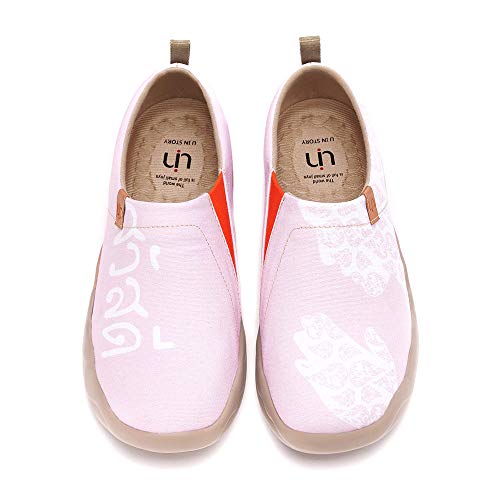 UIN Thai Smile Damen Painted Slip On Schuhe Lässiger Meerjungfrau Fashional Sneaker Reiseschuhe Segelschuhe Canvas Pink(38) von UIN