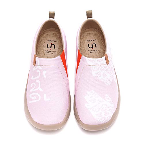 UIN Thai Smile Damen Painted Slip On Schuhe Lässiger Meerjungfrau Fashional Sneaker Reiseschuhe Segelschuhe Canvas Pink(40) von UIN