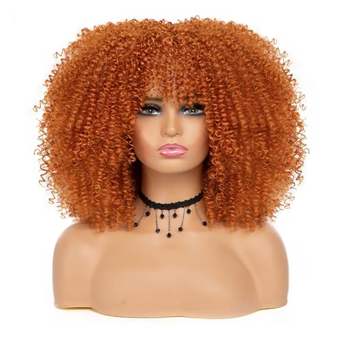 Frauen Kurze Haare Lockige Perücke Cosplay Synthetische Natürliche Perücken Leimlos 2735 16inches#1 PC von UIOKLMJH