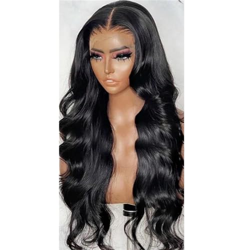 Körperwelle Transparente Spitze Vorne Echthaar Perücken Spitze Vorne Perücke Für Frauen Spitze Perücken 13 * 4 Frontal Wig 18inches#180 Density von UIOKLMJH