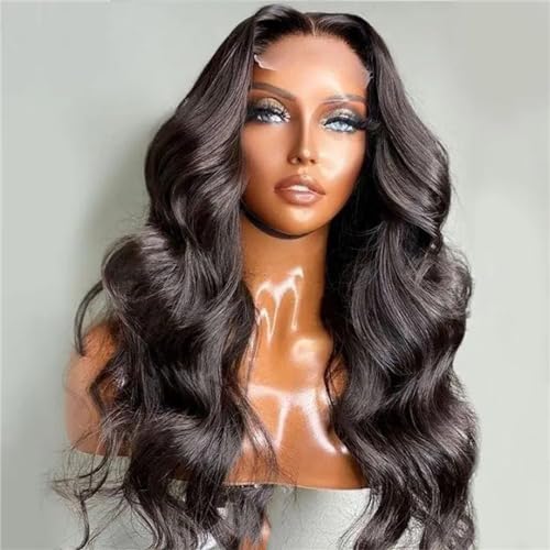 Lace Front Perücken Für Damen Gewellt Synthetische Spitze Frontal Perücke Körperwellen Perücke Spitze Frontal Perücken 1B 13X4X1 Lace Wigs#20inches von UIOKLMJH