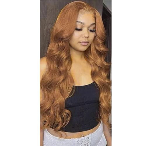 Spitze Front Perücke Synthetische Spitze Lockere Wellen Perücke Spitze Frontal Perücken Für Frauen Ombre Welle Cosplay Haar Ginger 13X1 Lace Front Wigs#26inches von UIOKLMJH