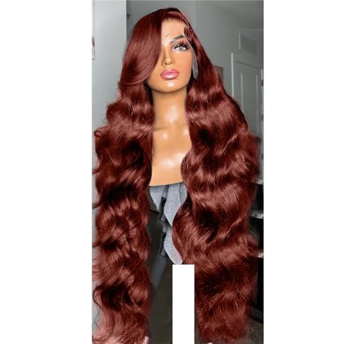 Transparente Gewellte Spitzenperücke Aus Echthaar Bereit Zum Tragen Für Frauen 13x4 HD Frontal Wig 26inches#180% von UIOKLMJH