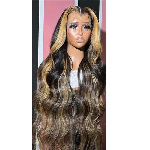 Wellen Lace Front Perücke Lace Front Perücke Lace Frontal Perücken Für Frauen Echthaar 13x4 HD Lace Wig 22inches#180 Density von UIOKLMJH