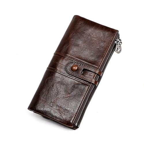 UIOPPOI Lether Retro Slim Kartenetui Biofold Reisepassetui Reisebrieftasche Große Kapazität Herrenbrieftaschen, Kartenetuis und Geld-Organizer 21X10X2.5CM C von UIOPPOI