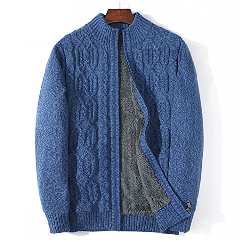 Übergrößen-Pullover für Herren, dicke warme Wolle, Kaschmir, Winterjacke, Rollkragen, Herrenbekleidung, A265-1, Denimblau, XXXL von UJDKCF