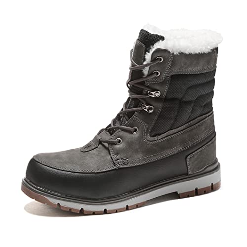 Winter Keep Warm Plüsch Schneestiefel Herren Mittelrohr Stiefel Mode Casual Motorradstiefel Wasserdicht Herren Stiefel von UJDKCF