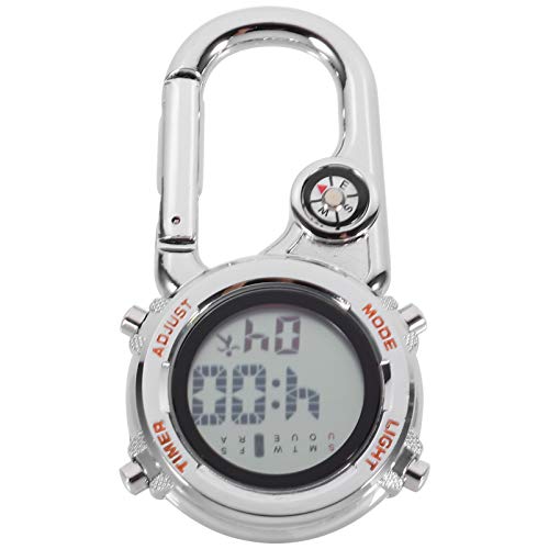 UKCOCO Schwesternuhr - Uhr Multifunktions- Multi- Spezifikation Metall Digital Carabiner- Uhr Praktische Taschenuhr Carabiner Digital- Fob- Uhr für im Freien Taktische Tasche von UKCOCO