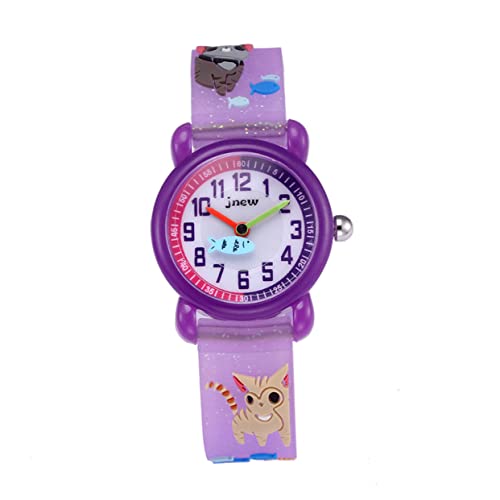 UKCOCO Kinder Armbanduhr Kinder Designeruhren Uhren Für Kinder Mädchen Silikonuhr Kinder Beobachten Kinder Sehen Zuerst Zu Kinder Sehen Spielzeug Kleinkind-Armbanduhr 3D Karikatur Violett von UKCOCO