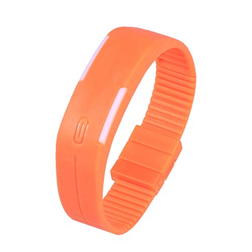 UKCOCO Modeuhr LED Touchscreen Silikonband Sportuhr Armband Armbanduhren für Schüler Kinder (Orange) von UKCOCO
