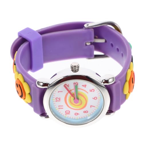 Kinderuhr Schöne Uhr Für Kinder Armbanduhr Kinder Schauen Zu Multifunktion Gurt Violett Quarz 3D von UKCOCO