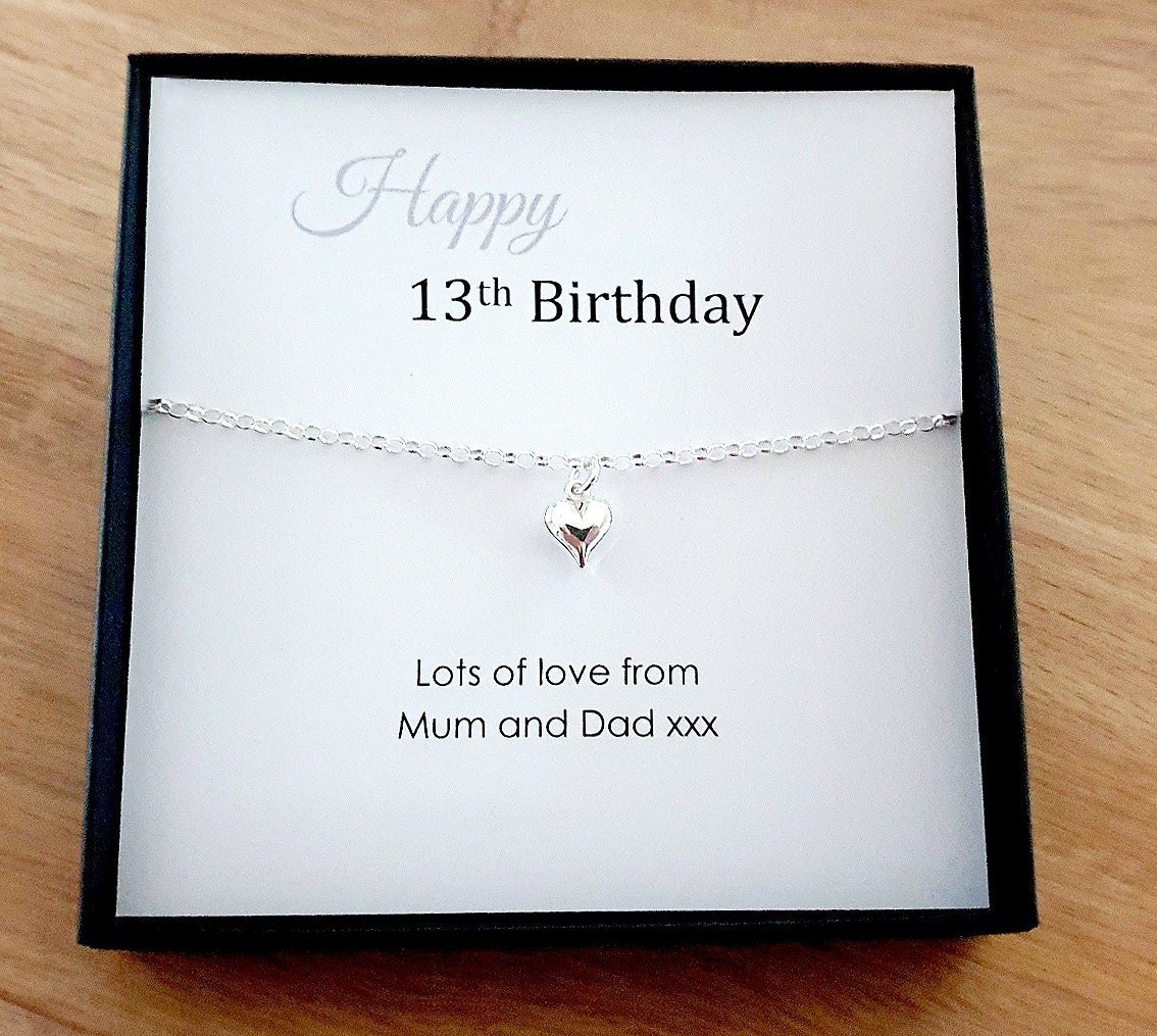 13. Geburtstag Geschenk, Puffy Herz Armband 925 Sterling Silber, Personalisierte Schmuck Geschenk Für Teen Mädchen, Offizielle Teenager von UKCharmedJewellery