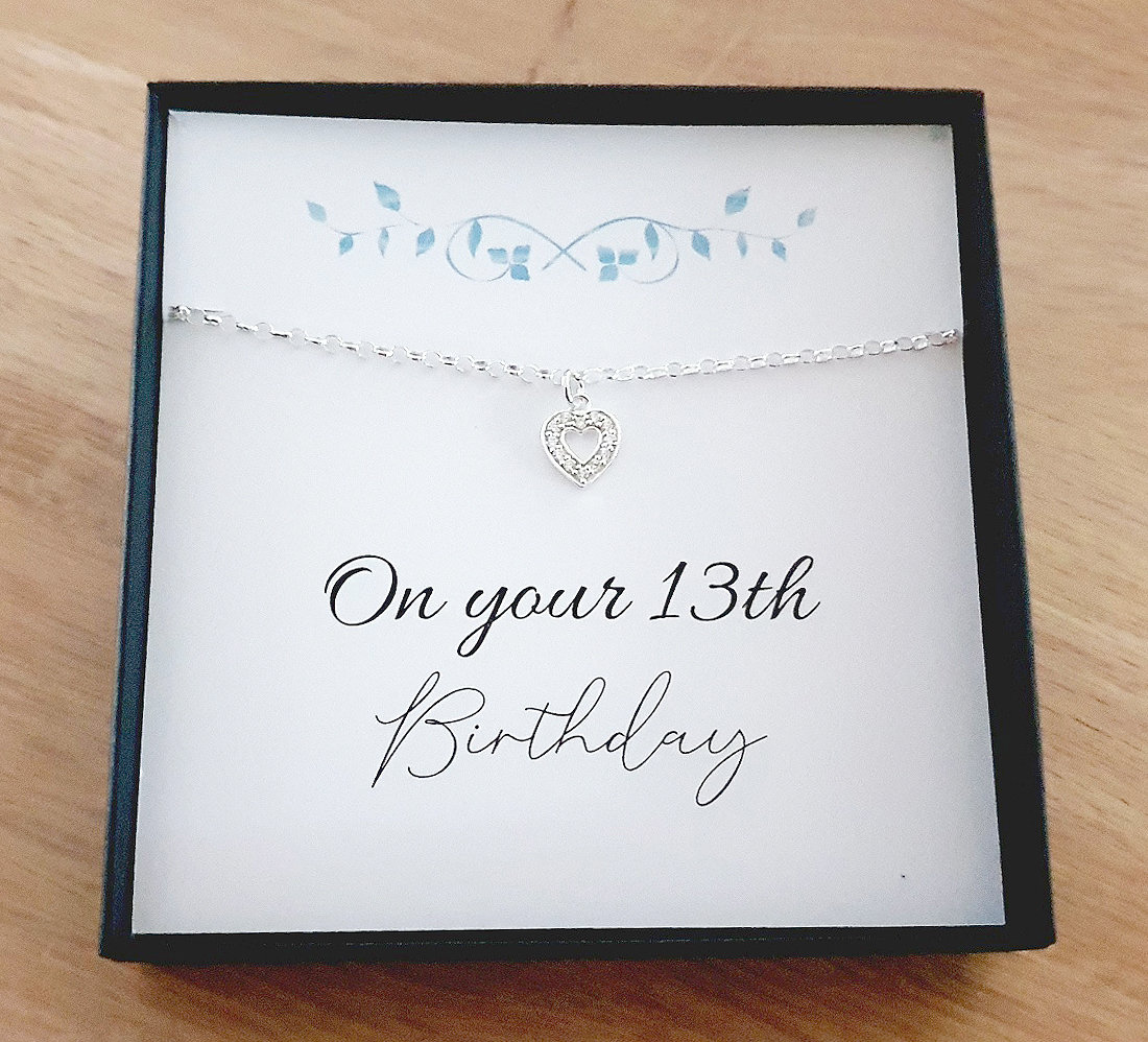 13. Geburtstag Gif, Cz Herz Armband 925 Sterling Silber, Personalisierte Schmuck Geschenk, Geschenk Für Offizielle Teenager, Teen Mädchen von UKCharmedJewellery