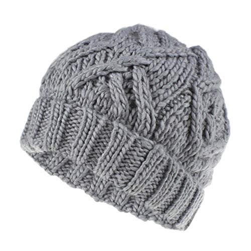 UKKD Mode Strickmütze Hut-Winter-Hüte für Frauen Wintermütze gorros Mujer Mädchen warme Mütze Wintermütze,grauer Hut,Einheitsgröße von UKKD