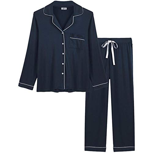 UKKD Pyjama Pyjama Sets Frauen Langarm Sleeve Sleepwear Button Down Hosen Set Weiche Bambus Weibliche Nachtanzug Frauen Pyjamas Femmes von UKKD