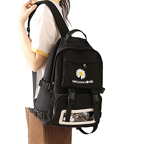 Rucksack kinder Wasserdichte Schultaschen Oxford Lightweight Große Grundschule High School Student Schoolbag-Black von UKKO