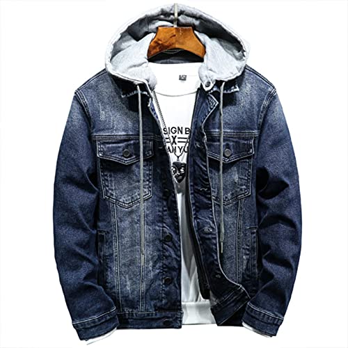 UKKO Jeansjacke Mit Kapuze Baumwolle Liner Denim Jacken Männer Winter Denim Mäntel Jean Jacken Männer Outwear Casual Jeansmäntel von UKKO