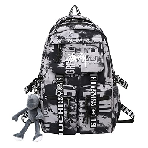 UKKO Schultasche Schulrucksack Für Jungen Coole Schultasche wasserdichte Leichte Reise Rucksack College Grosse Bookbag, Grau von UKKO